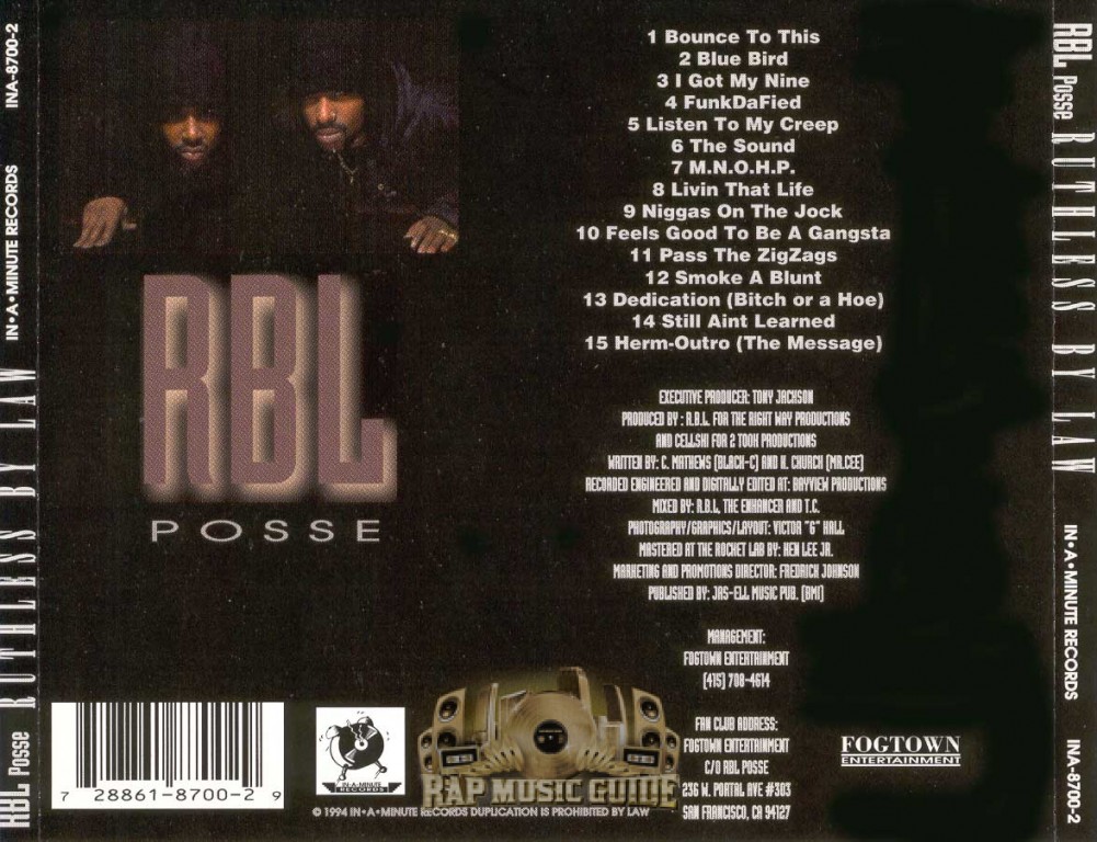 RBL Posse - Ruthless By Law: 2nd Press. CD | Rap Music Guide